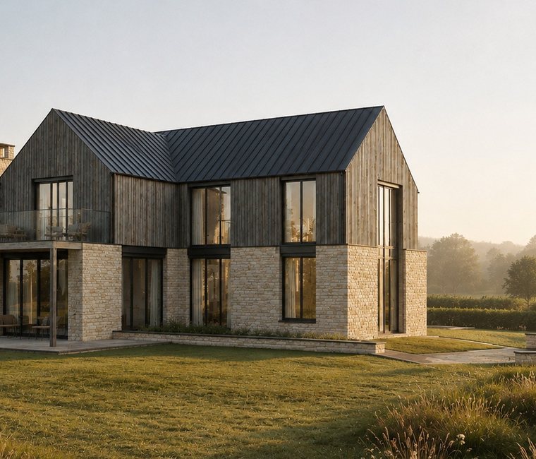 A proposed house at Timbercombe Lane, Charlton Kings, by Rickett Architects