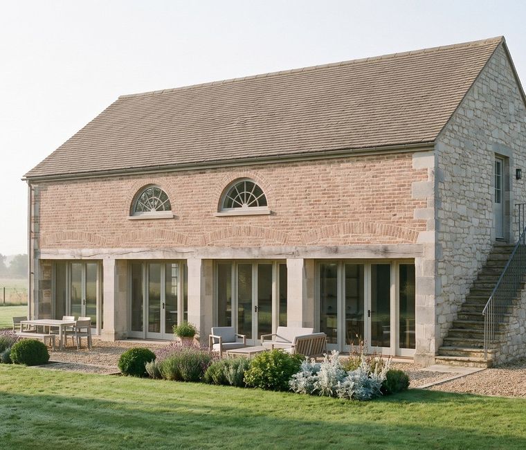 Visualisation of the consented conversion of a South Warwickshire cart house, by Rickett Architects