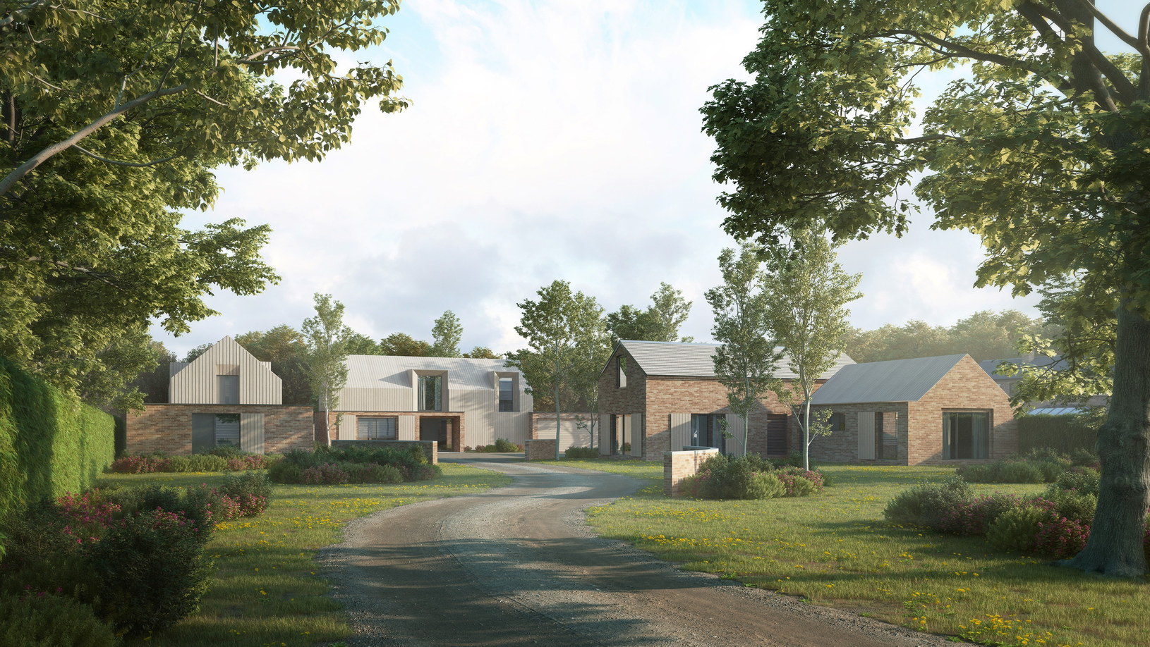 Contemporary homes on a former farmstead near Southam by Rickett Architects
