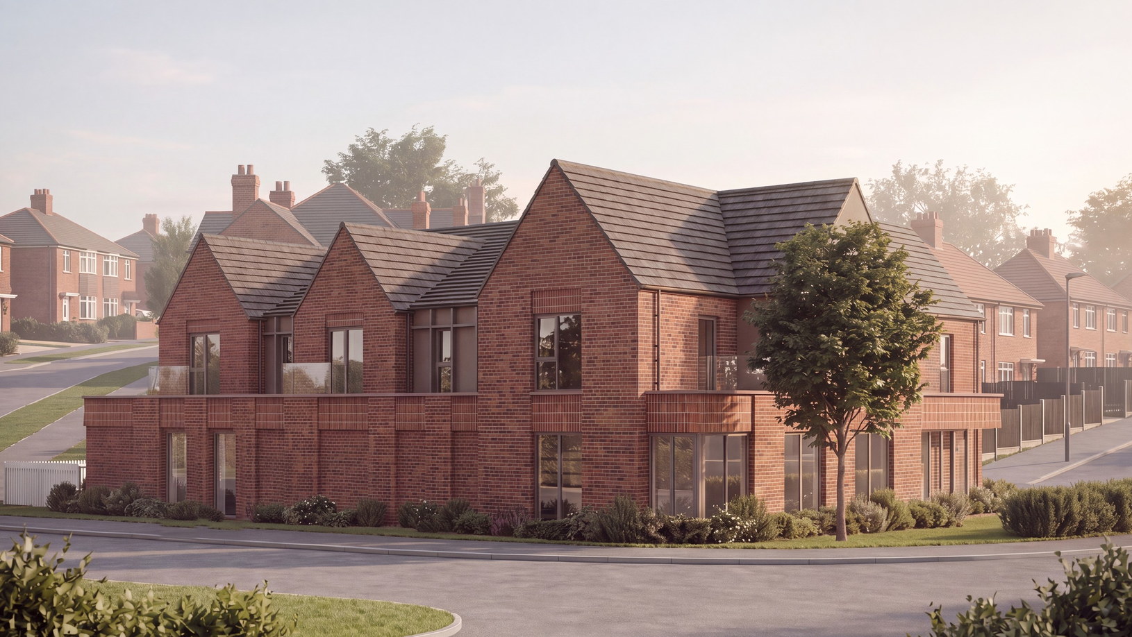 A mixed-use store and homes on Bennetts Road, Keresley, by Rickett Architects