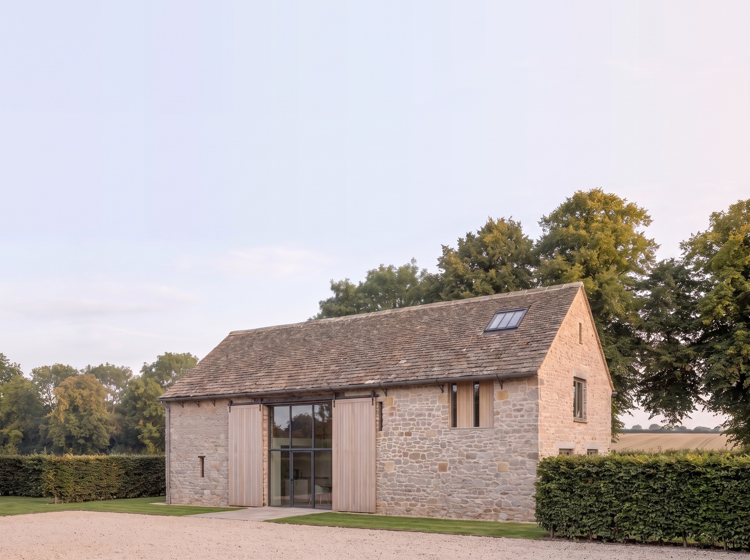 A consented white lias barn conversion on a South Warwickshire farmstead, by Rickett Architects