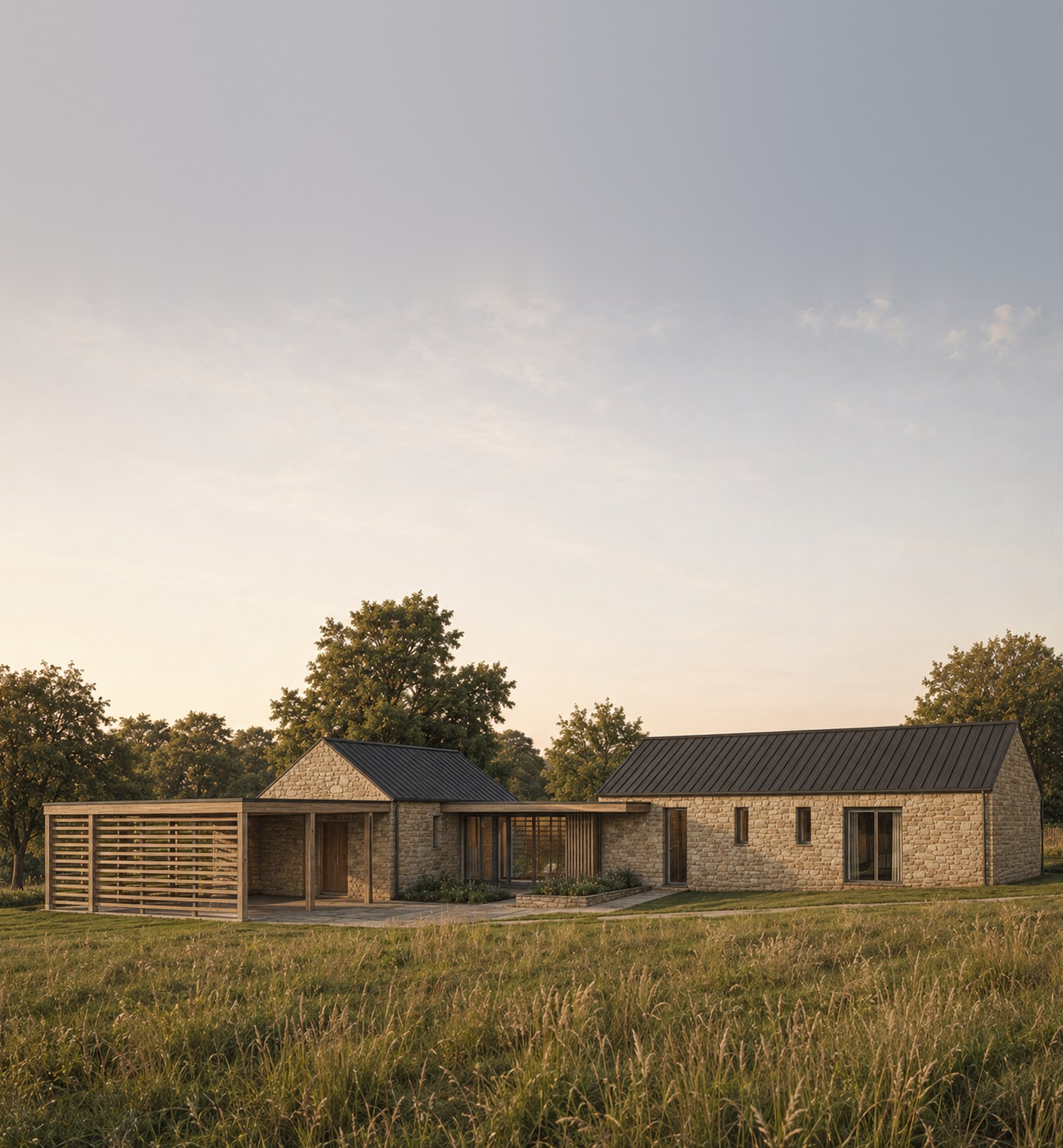 Visualisation of a stone field barn converted to a single-storey home, as put to the council