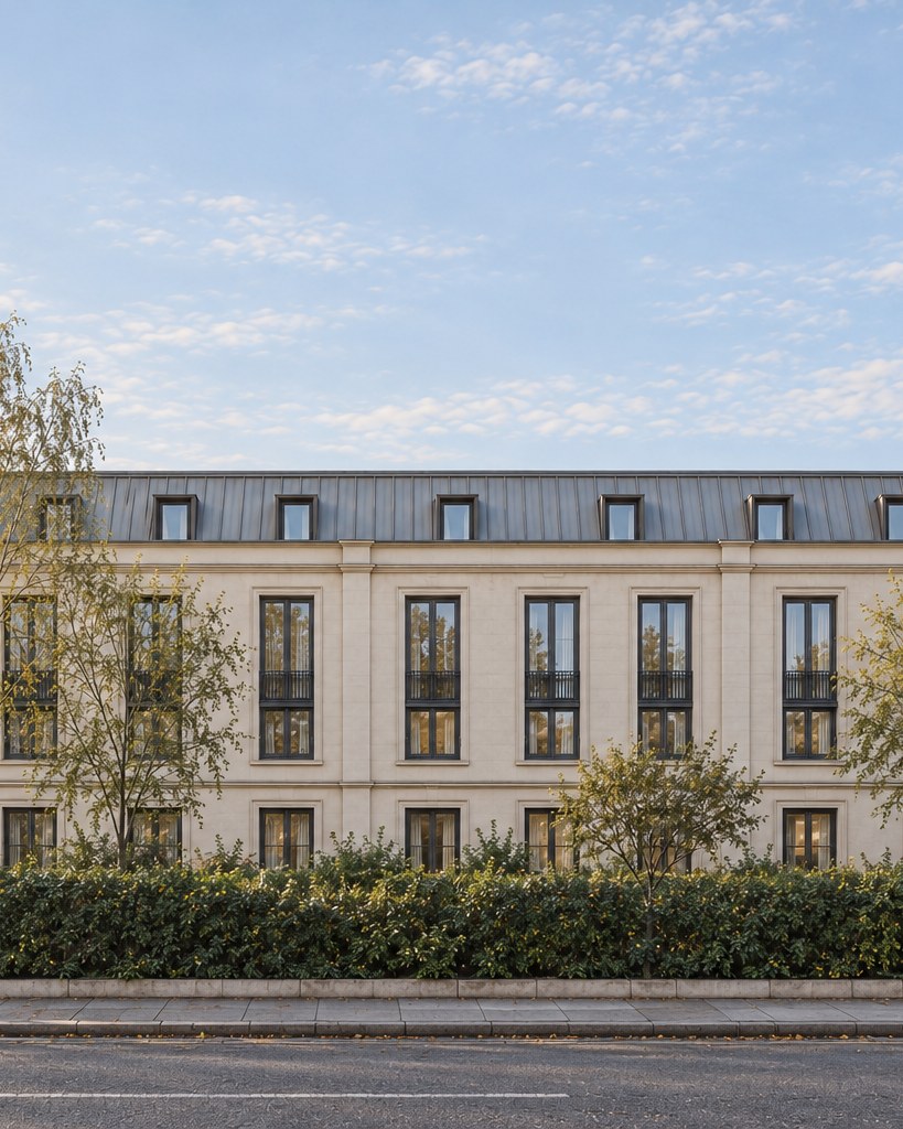 Visualisation of 62 Brandon Parade, Leamington Spa: the pale Willes Road facade under a grey mansard