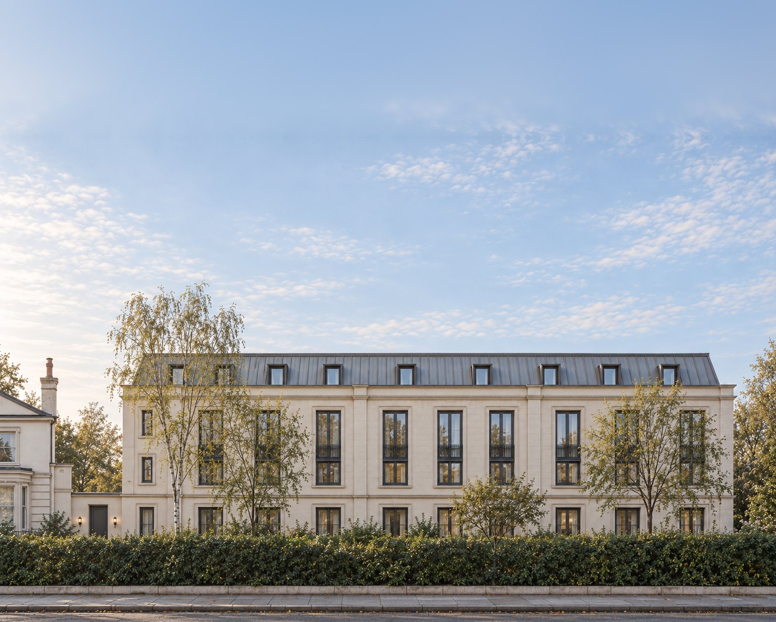 Visualisation of the Willes Road front of 62 Brandon Parade, under a grey metal mansard with dormers