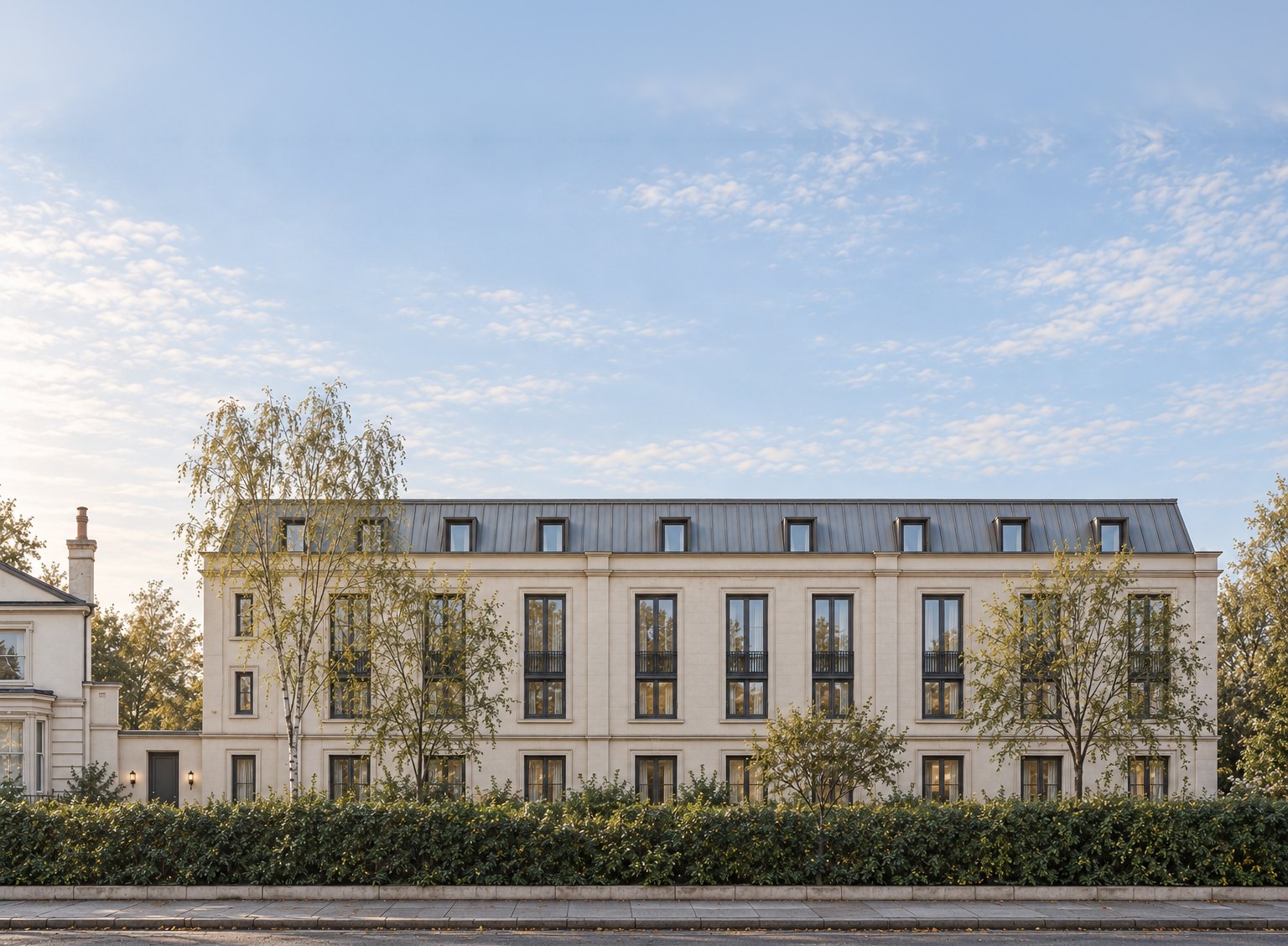 Visualisation of the Willes Road front of 62 Brandon Parade, Leamington Spa, with a grey mansard