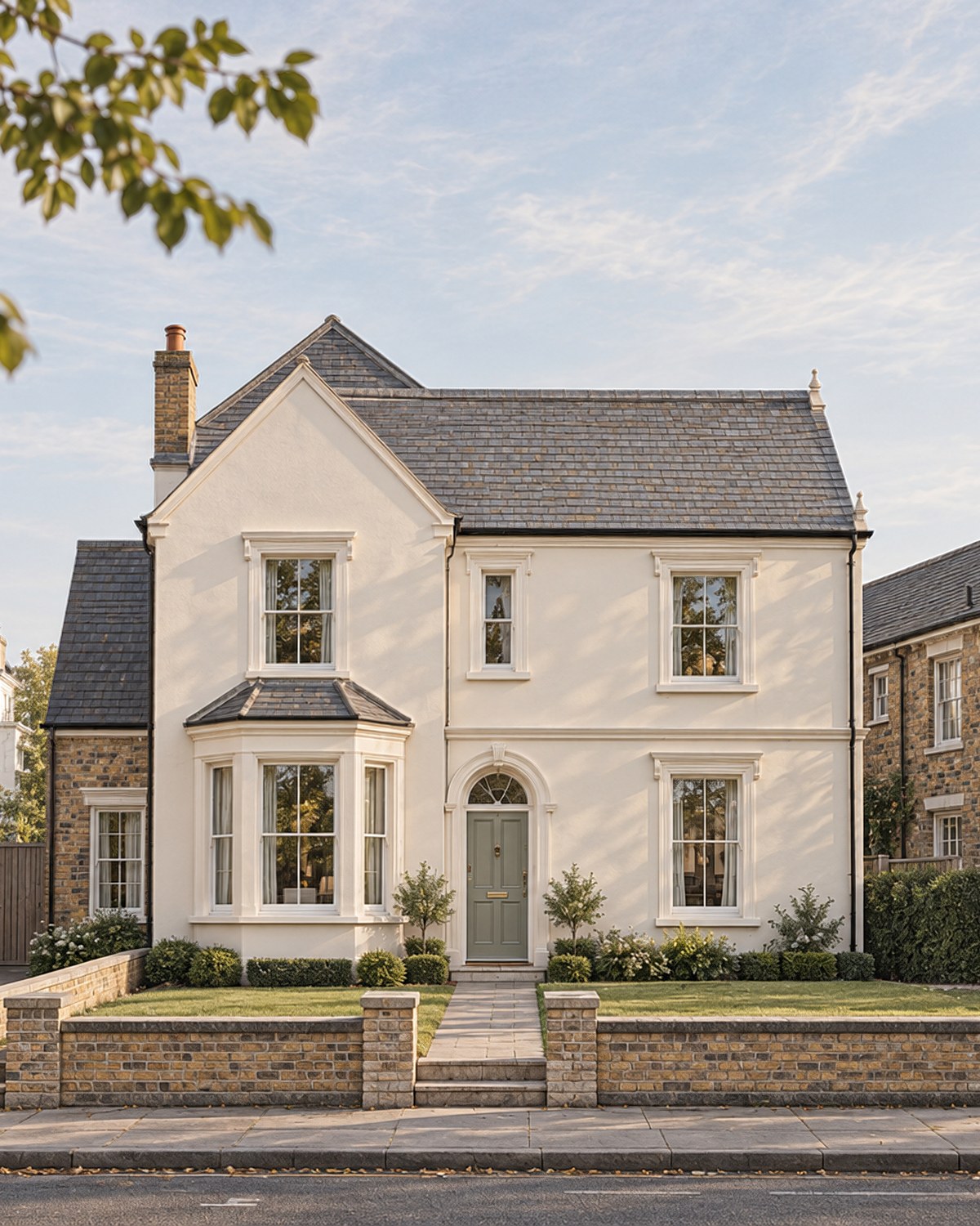 Visualisation of the restored front of 17 Avenue Road, Leamington Spa: a Victorian villa with a canted bay