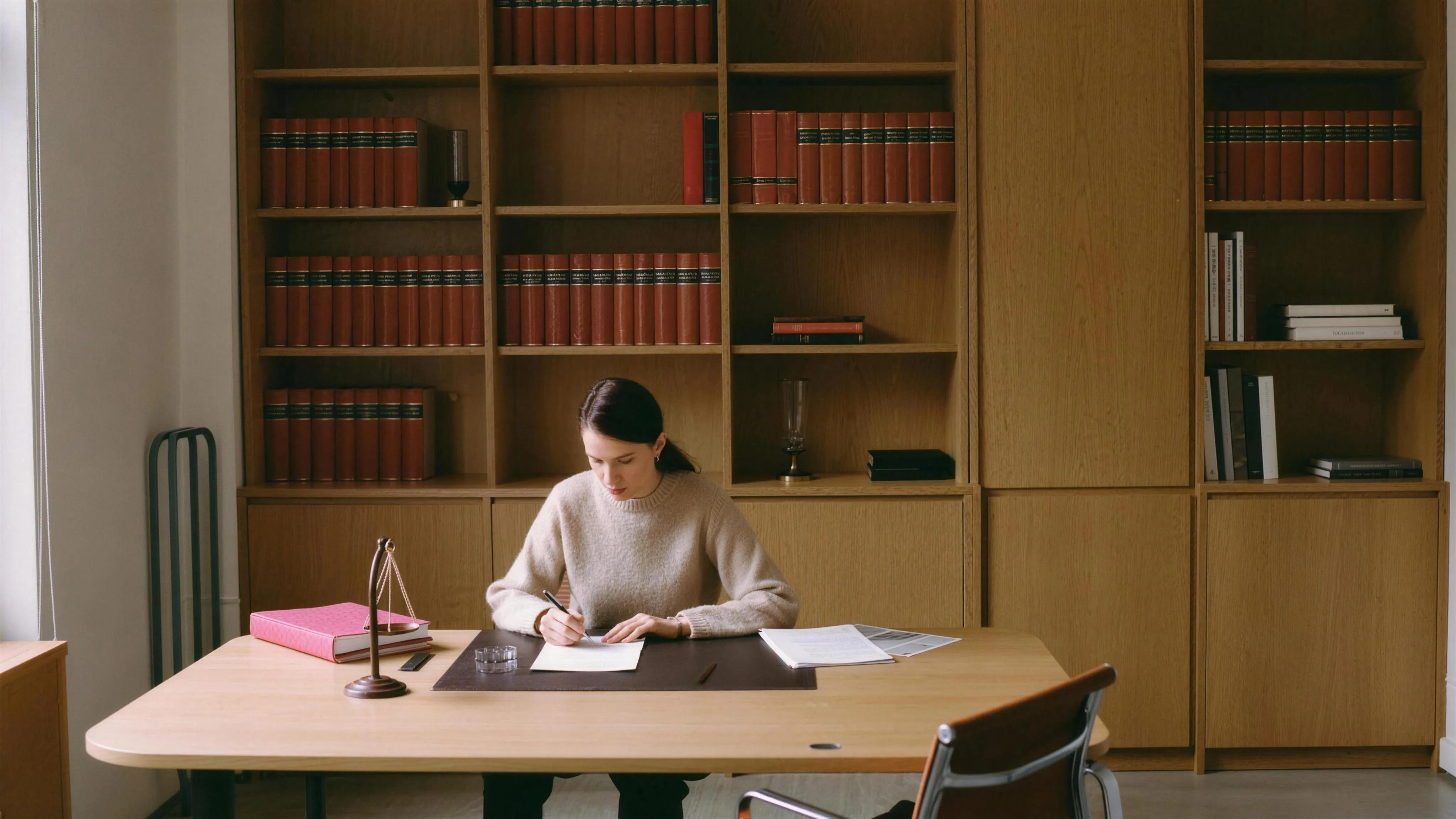 A legal team at work in a law office