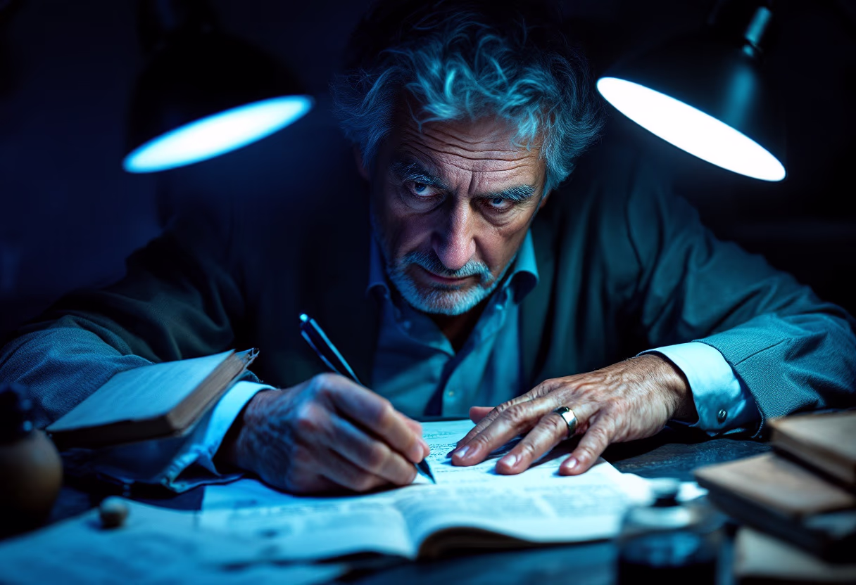 image of author at writing desk