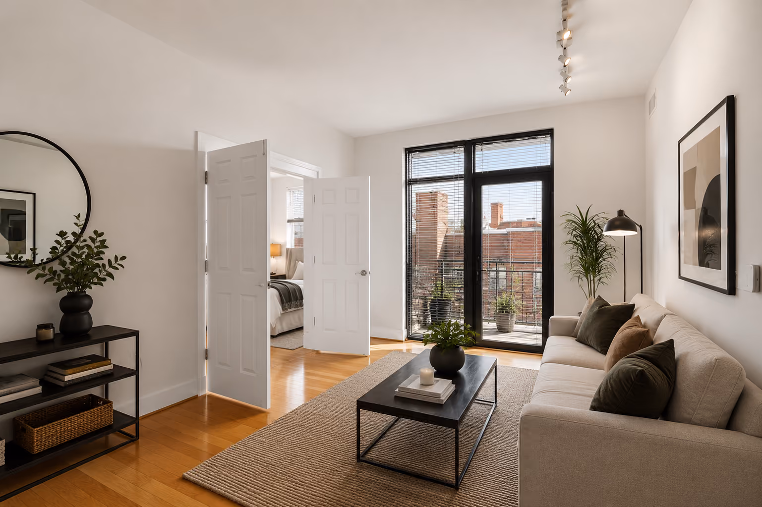 Living room with oversized windows