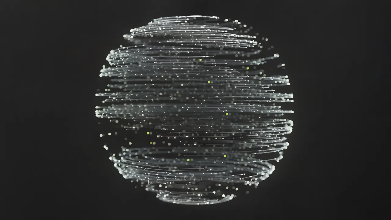 Abstract illuminated digital sphere representing AcquisitionAI