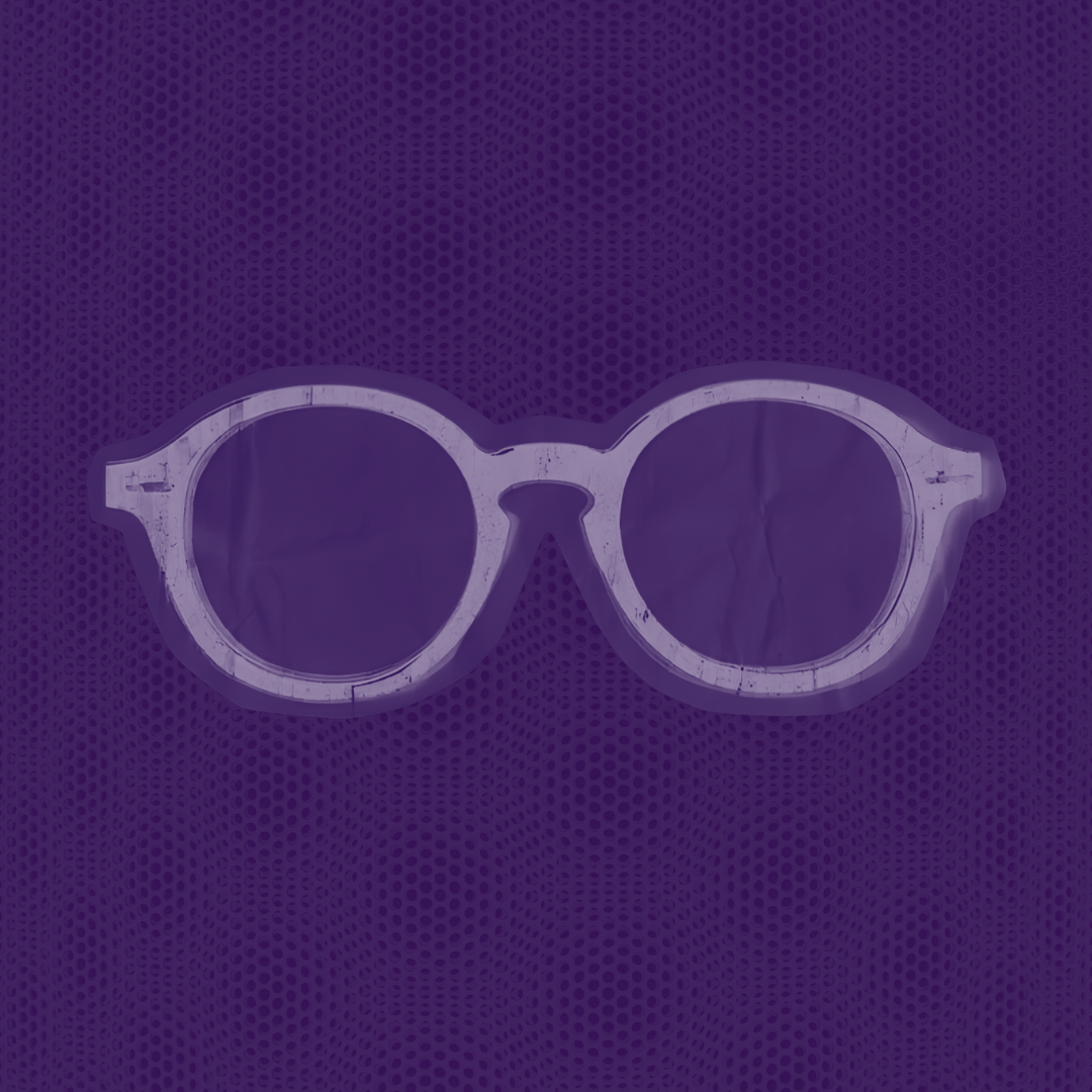 Purple Nerd Marketing glasses graphic