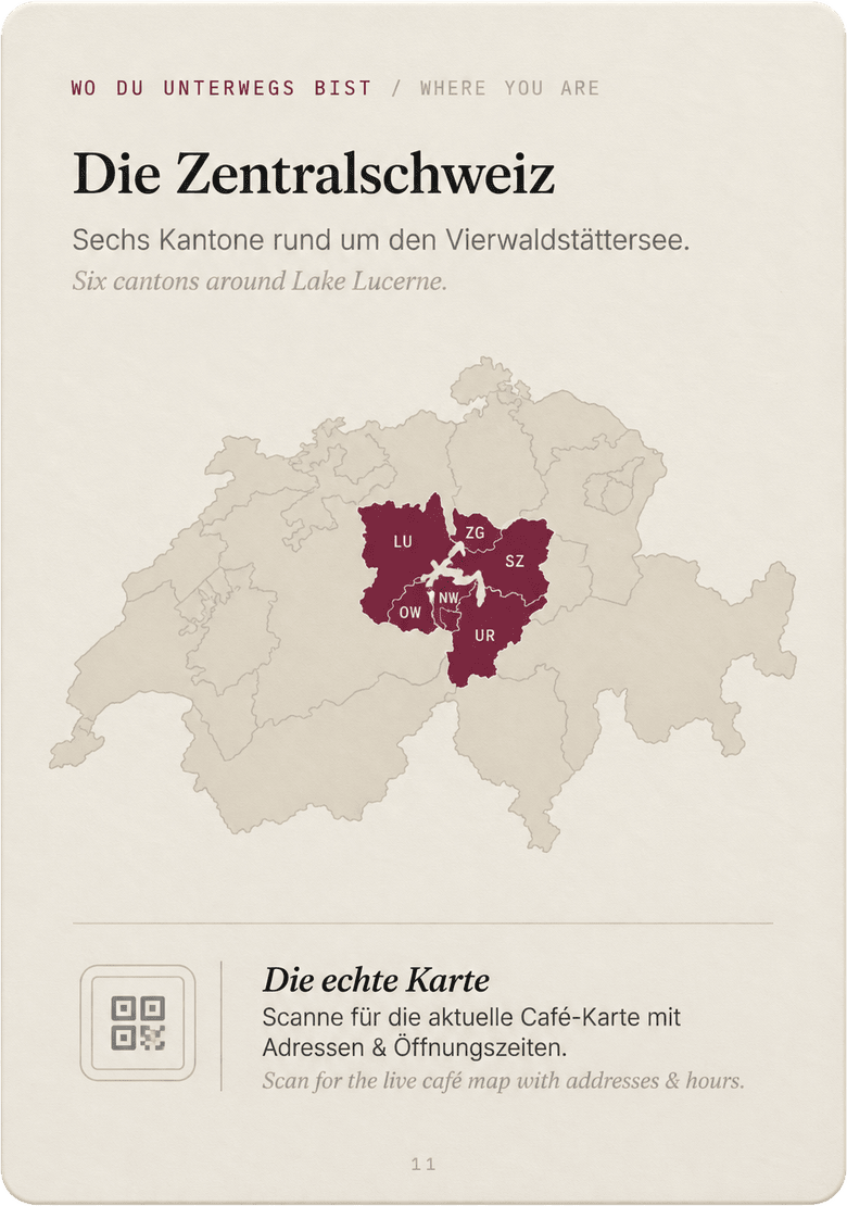 Die Zentralschweiz auf einer Karte