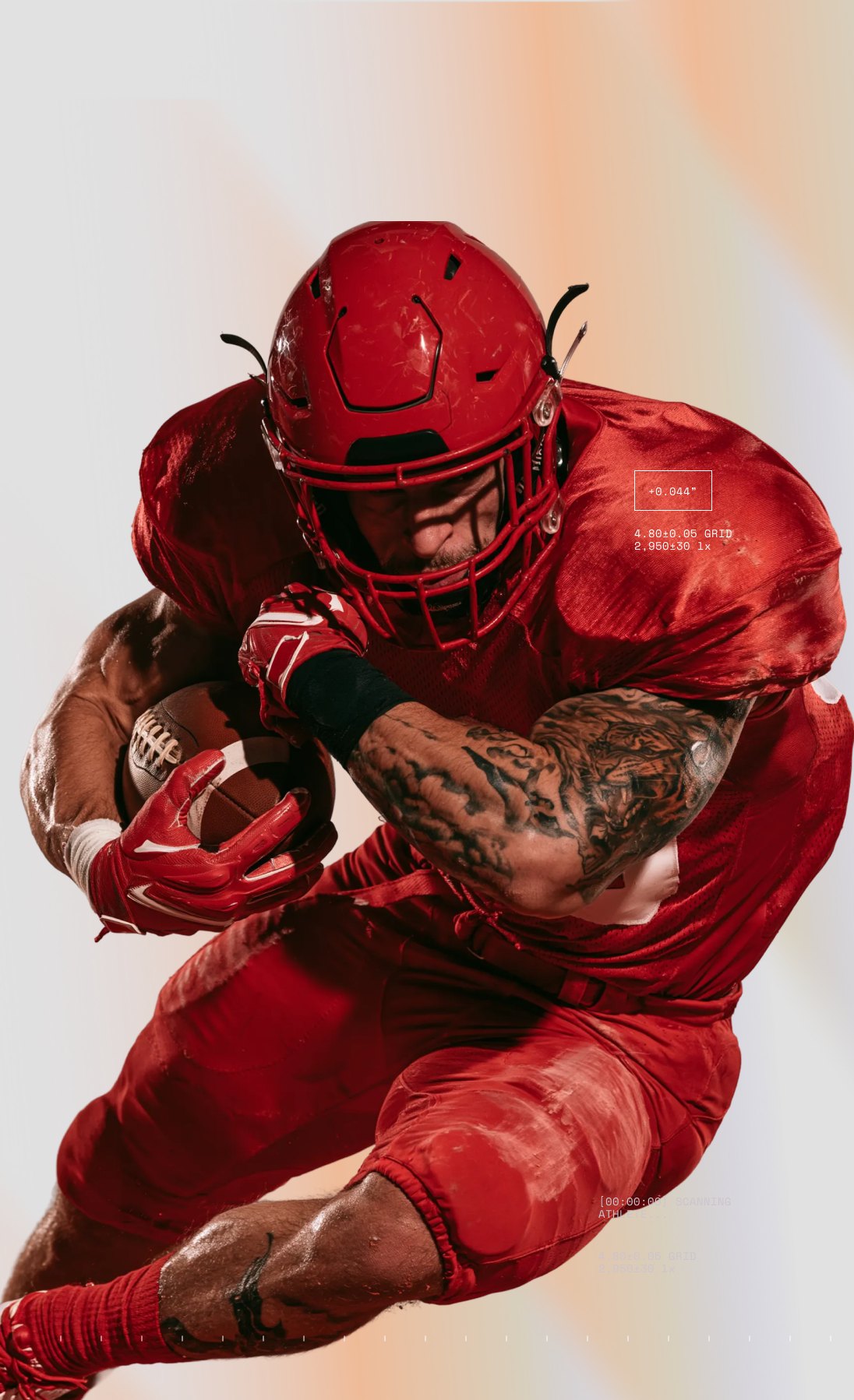 American football athlete diving with ball