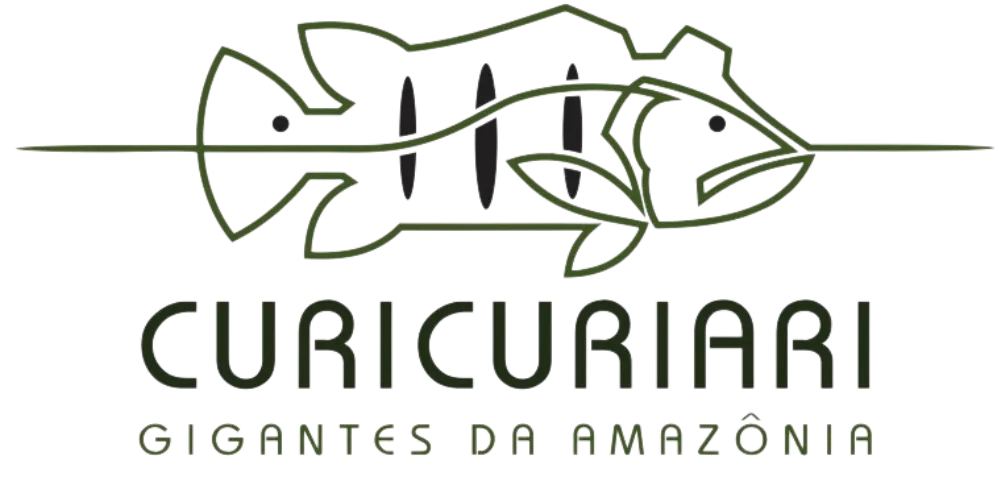 Logo showing a stylized fish with the text CURICURIARI Gigantes da Amazônia below it.