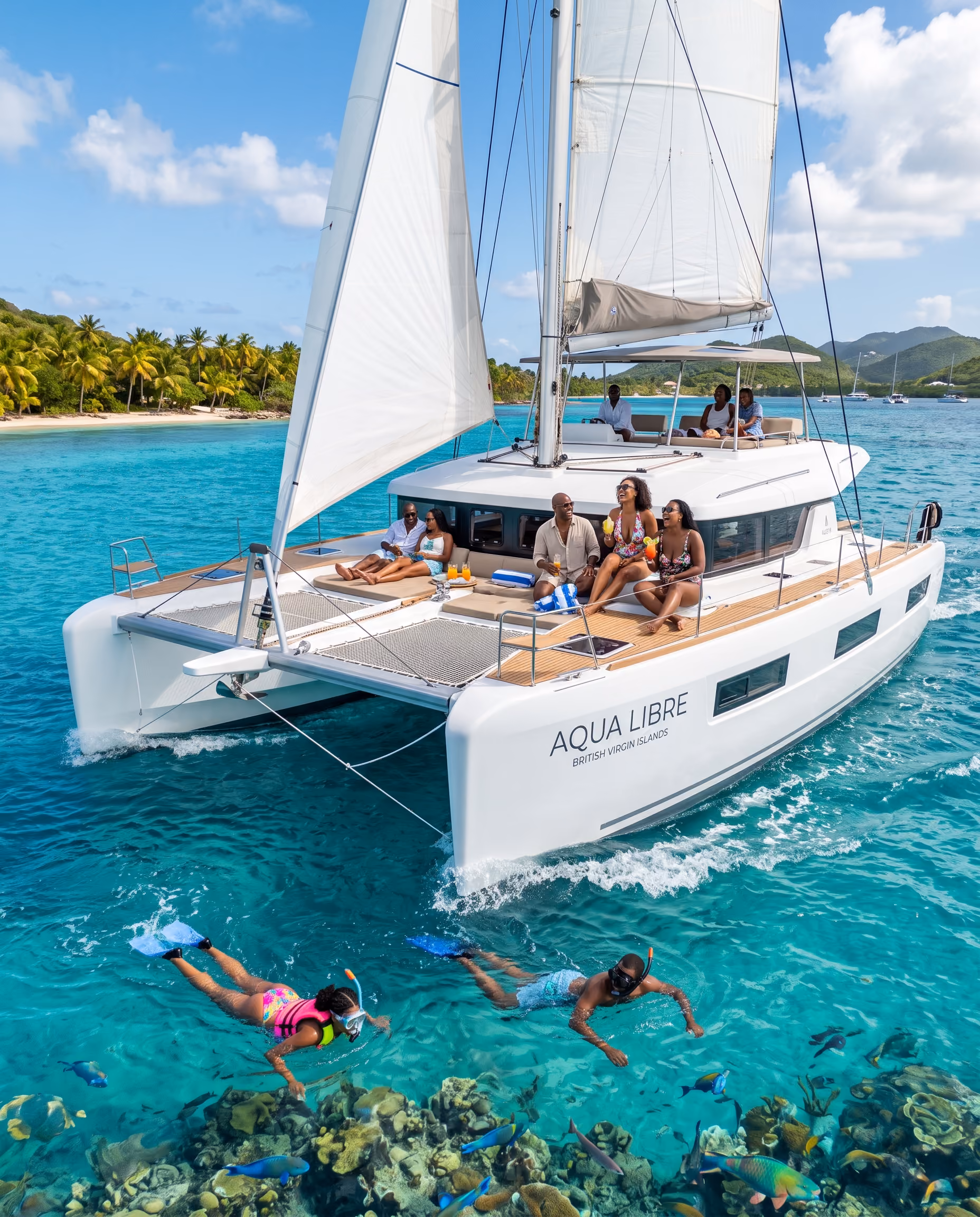 Boat excursion tour along the Caribbean coastline