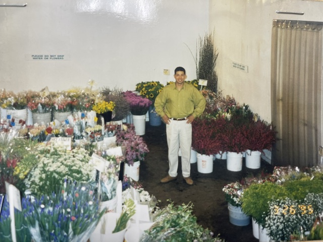 OC Wholesale Flowers archival flower floor photo from 1996