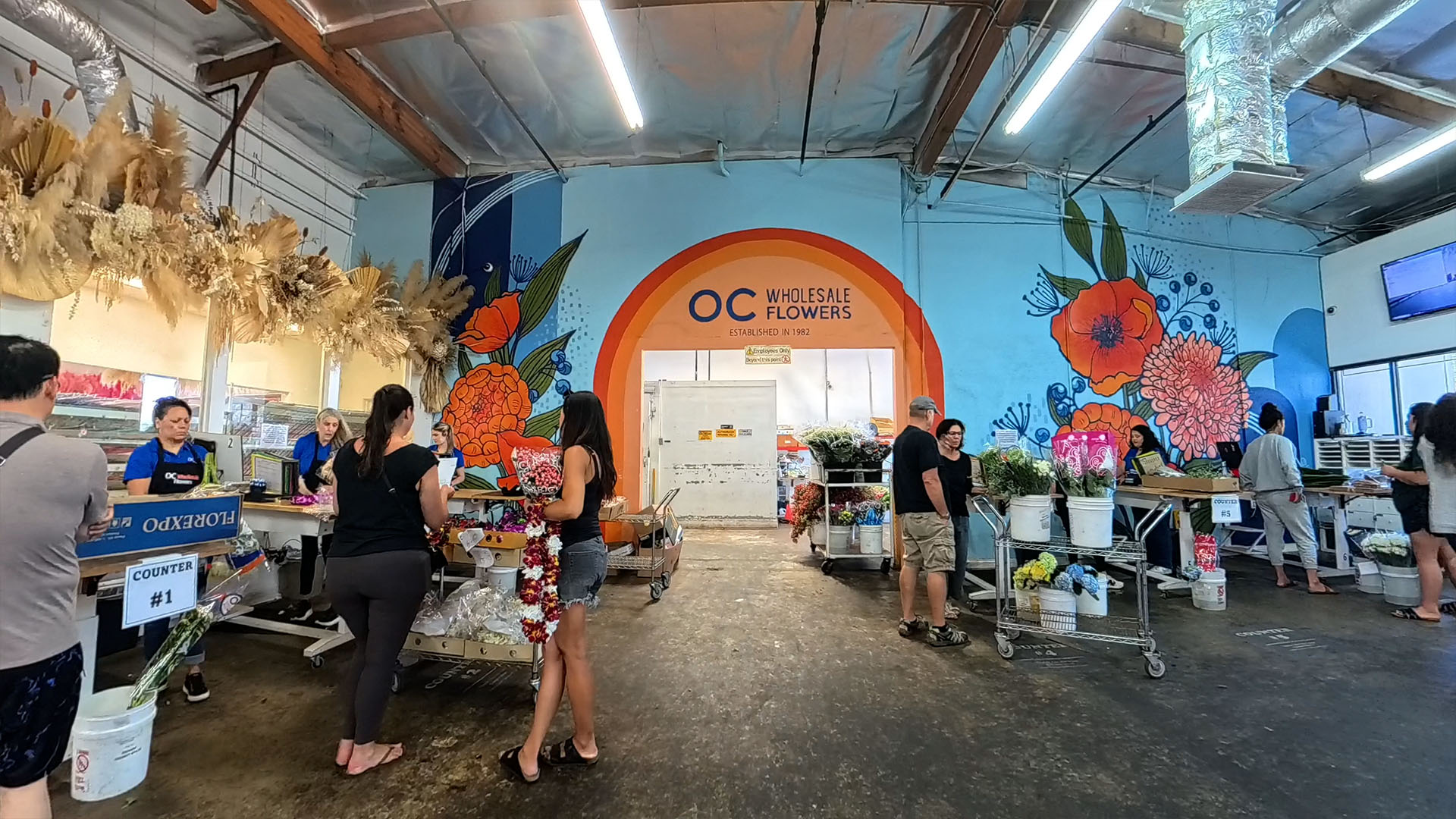 OC Wholesale Flowers team at the Santa Ana warehouse