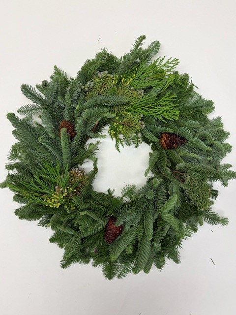 Wreath Mixed With Cones Natural from OC Wholesale Flowers Christmas inventory