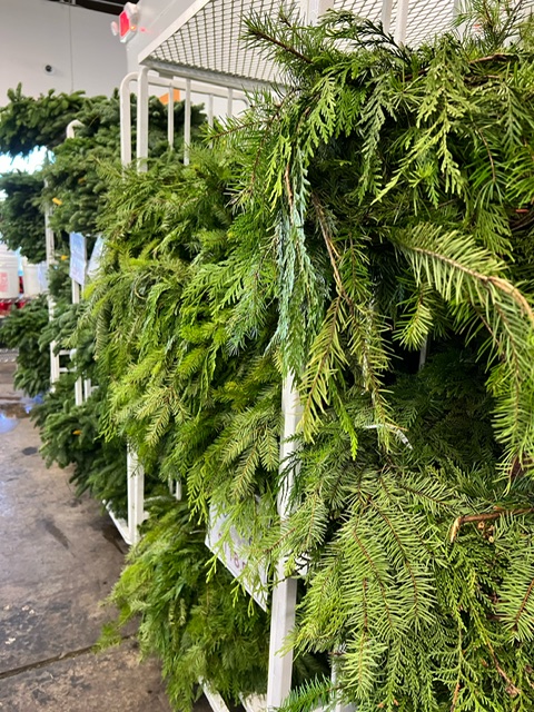 Garland Floor Display from OC Wholesale Flowers Christmas inventory