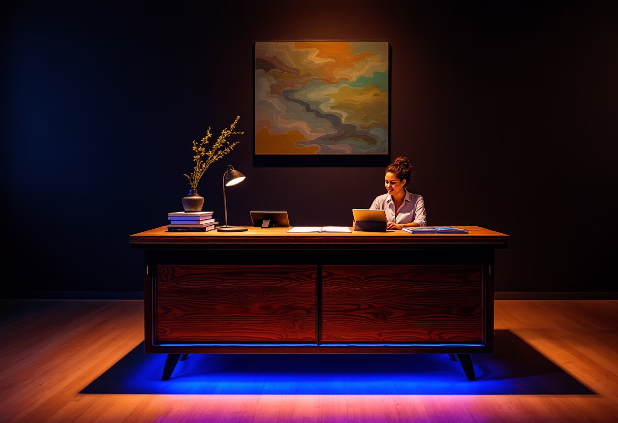 image of event registration desk (for an art gallery)