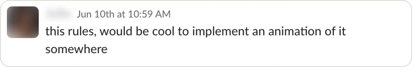 Endorsement message praising past design work