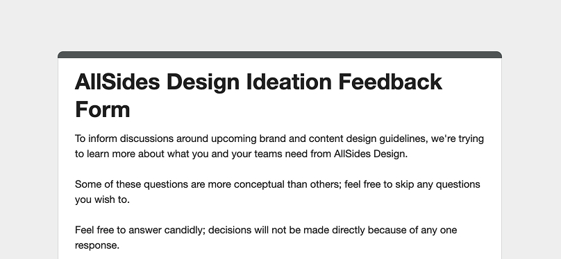 AllSides brand guidelines applied to a survey chart graphic asset