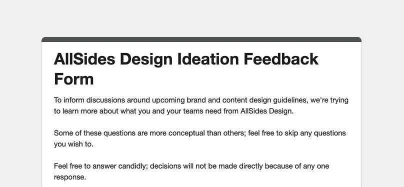 AllSides brand guidelines applied to a survey chart graphic asset