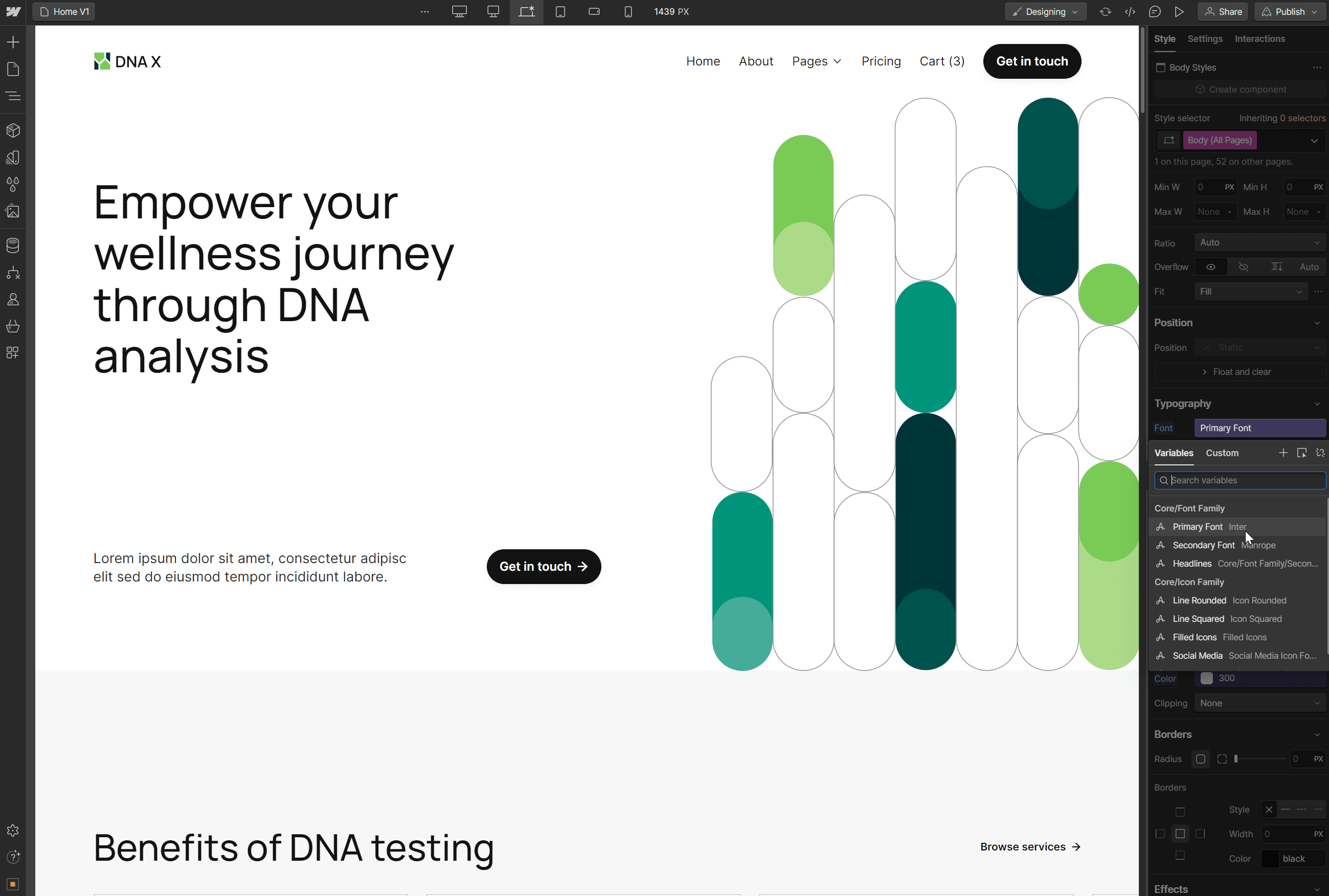Typography - DNA X Webflow Template