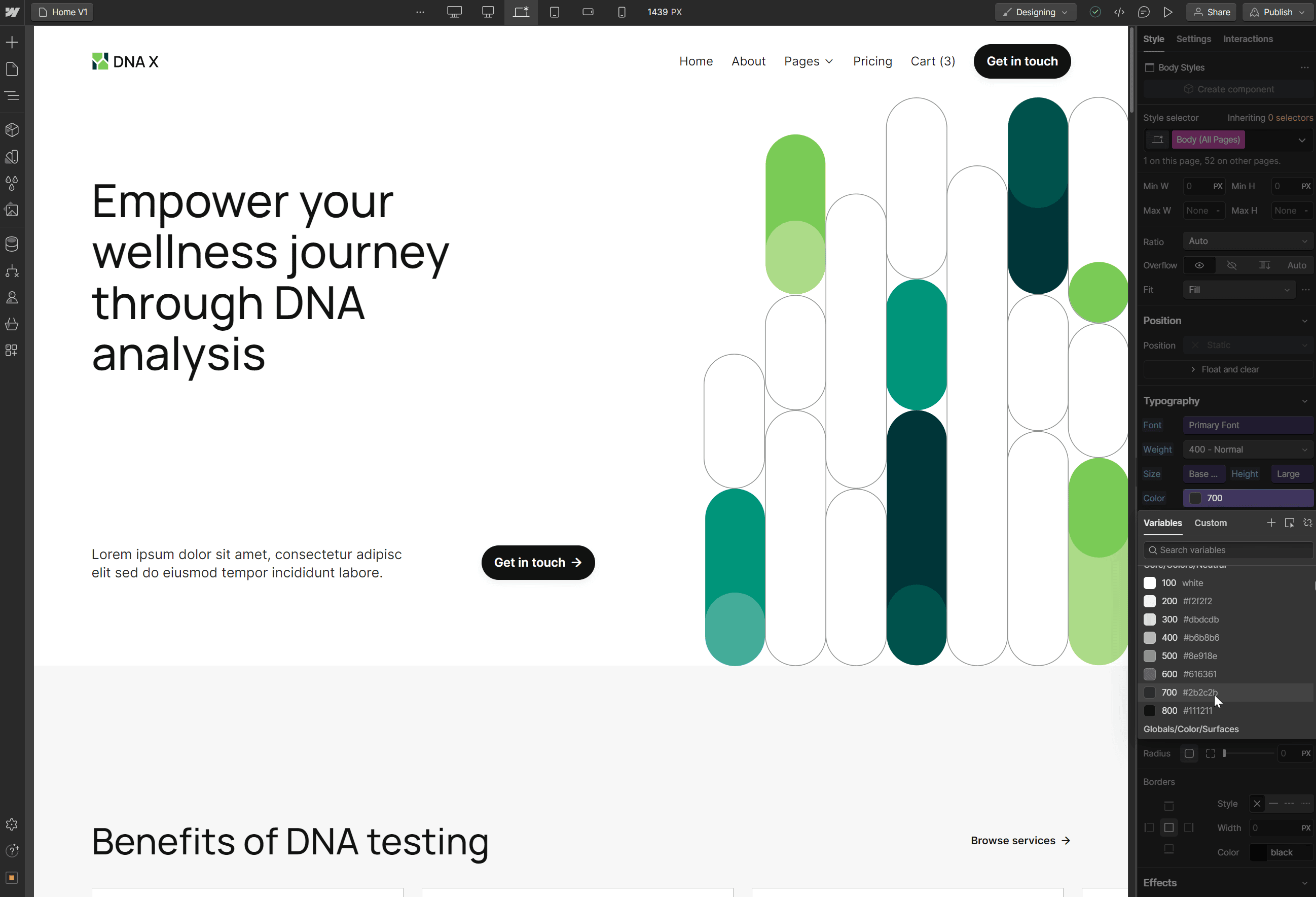 Color - DNA X Webflow Template