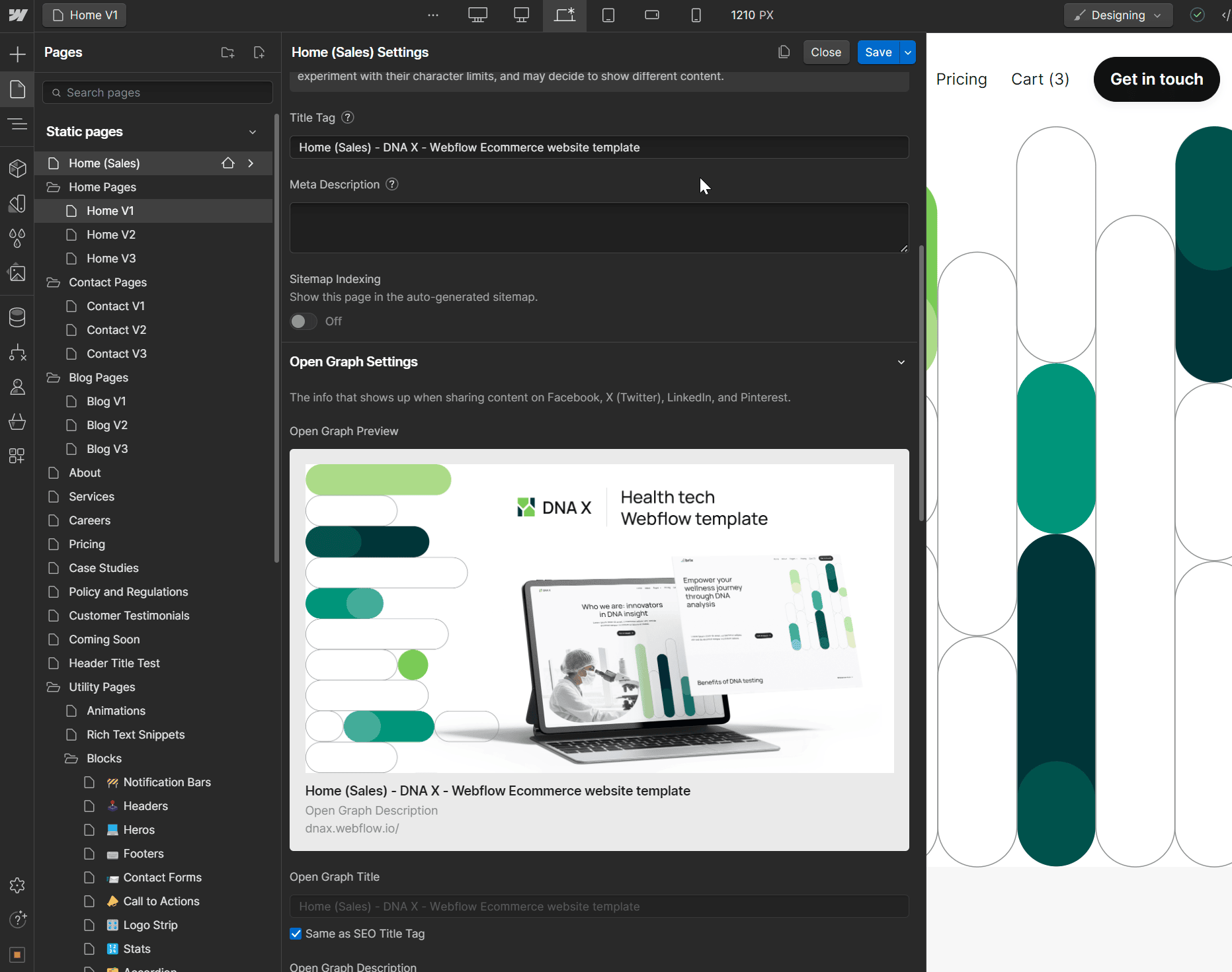 SEO - DNA X Webflow Template