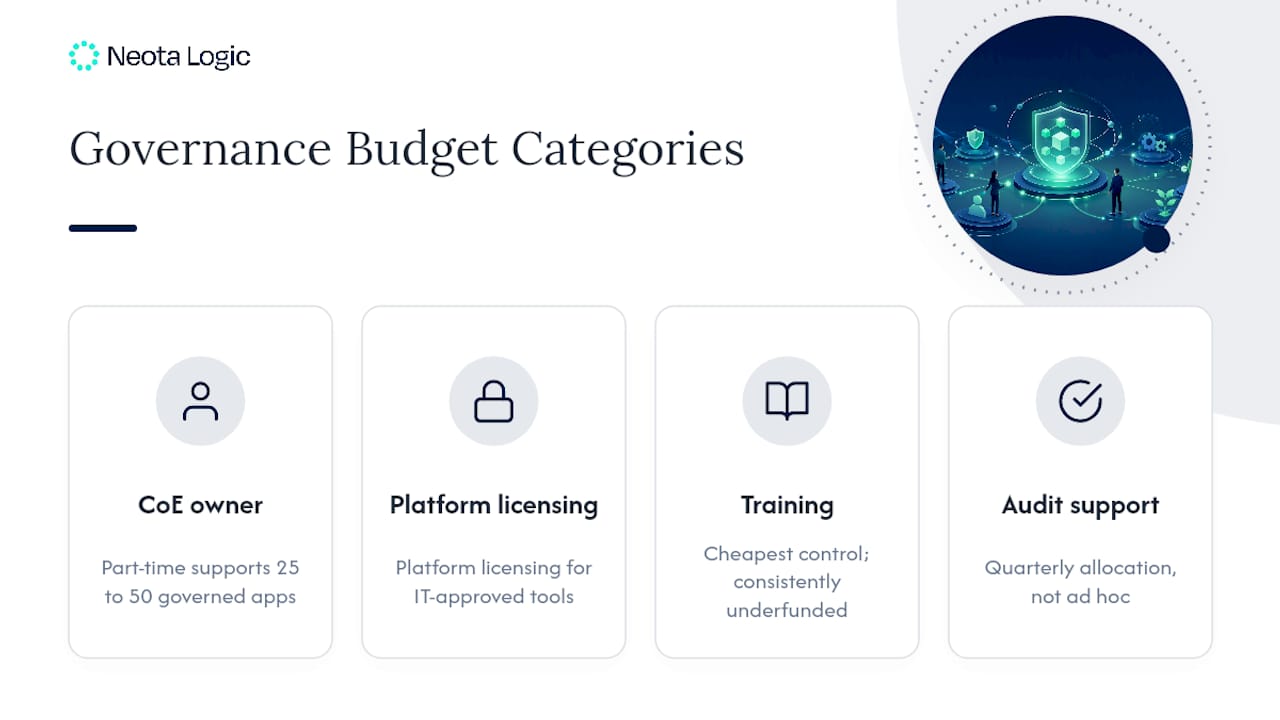 Diagram of governance budget categories and priorities