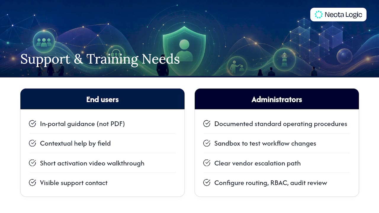 Support and Training Resources for End Users and Administrators — overview diagram