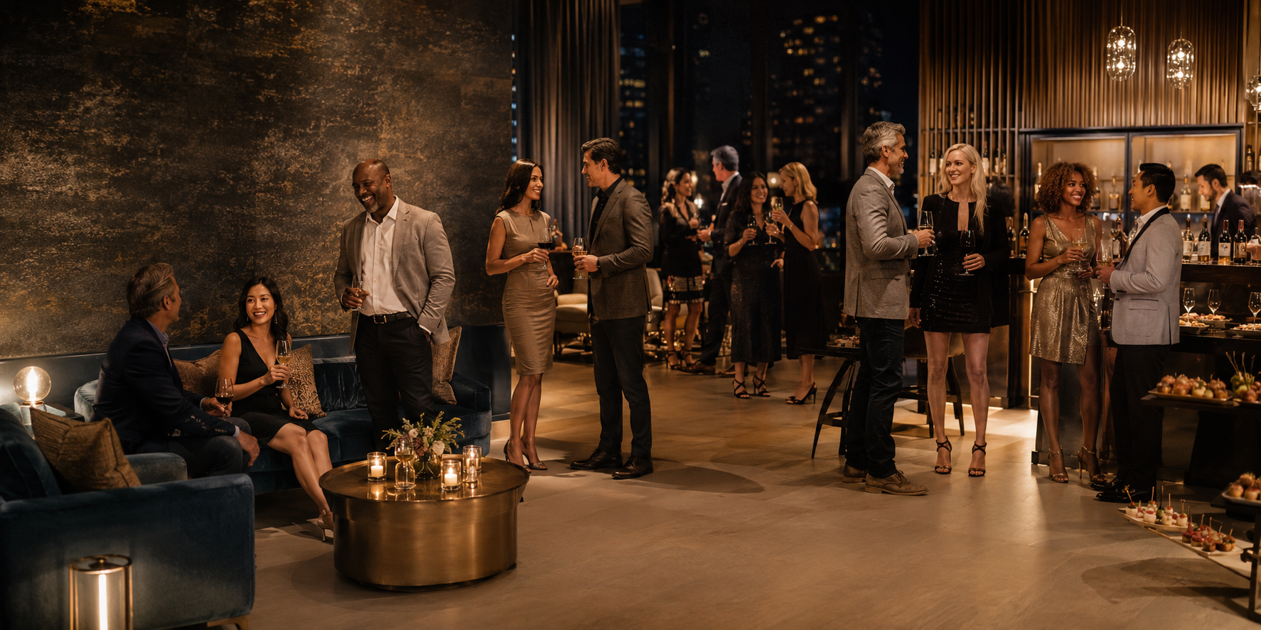 Elegant social gathering