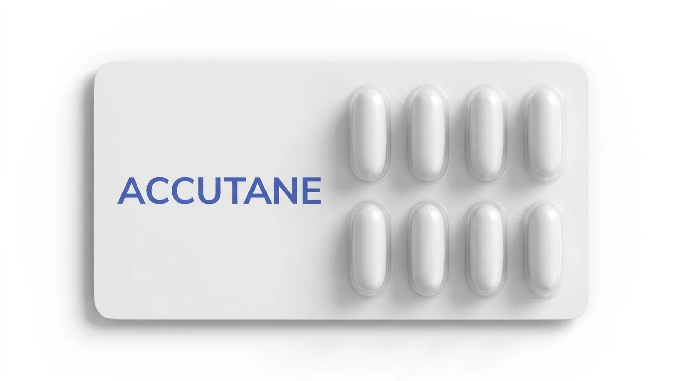 Blister pack of Accutane capsules.