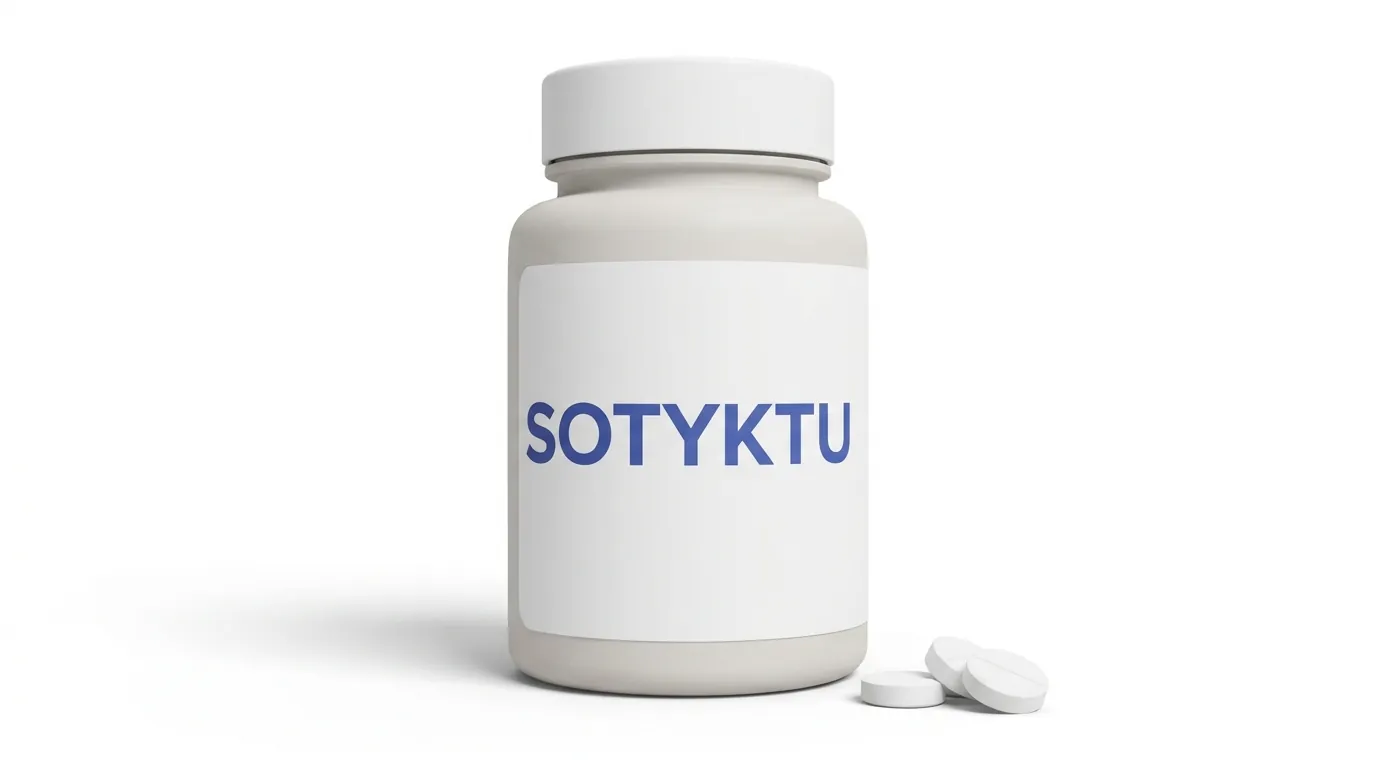 Bottle of Sotyktu tablets.