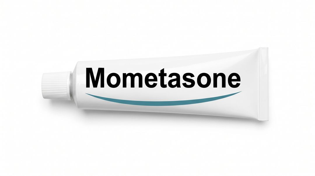 16:9 hero for Mometasone. Never cropped: the tone strip and the corner logo depend on the full frame.