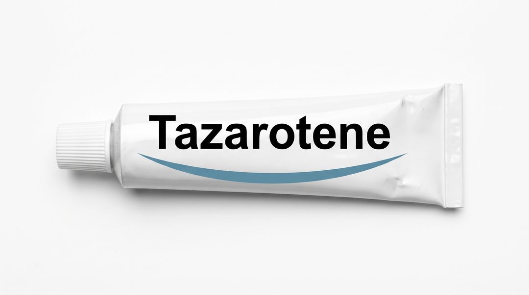 16:9 hero for Tazarotene. Never cropped: the tone strip and the corner logo depend on the full frame.