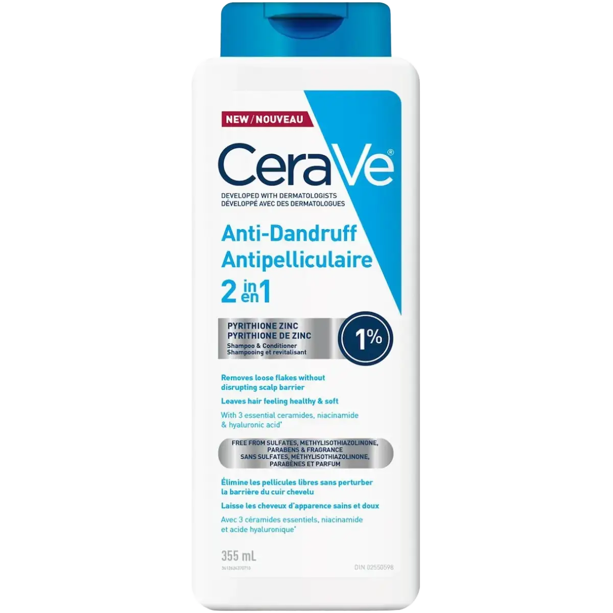 CeraVe 2-In-1 Anti-Dandruff Hydrating Shampoo & Conditioner