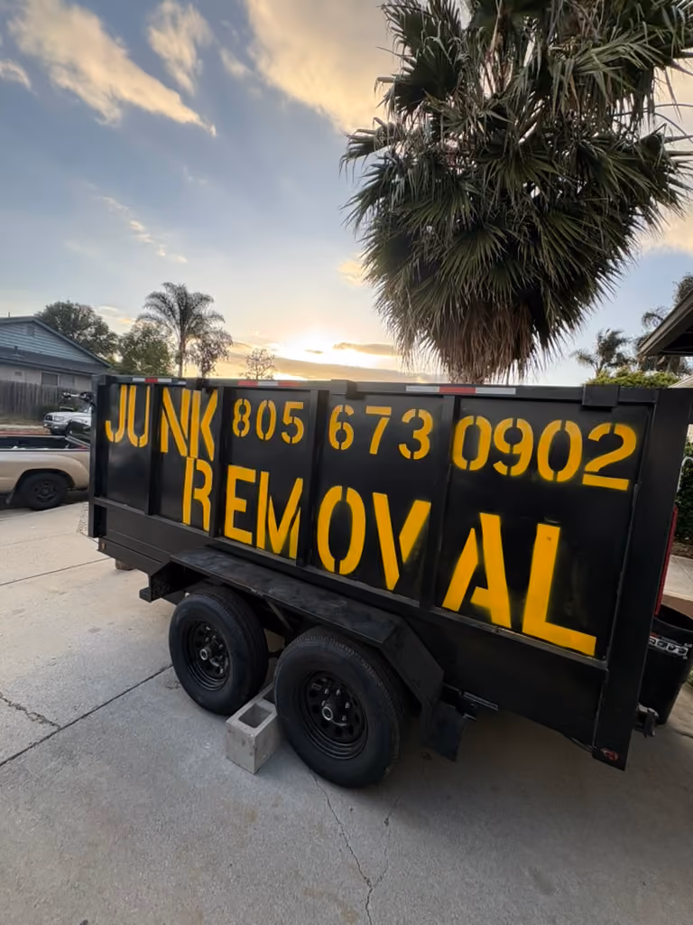 Junk removal trailer from MP Junk Removal & Hauling in the 805 area.