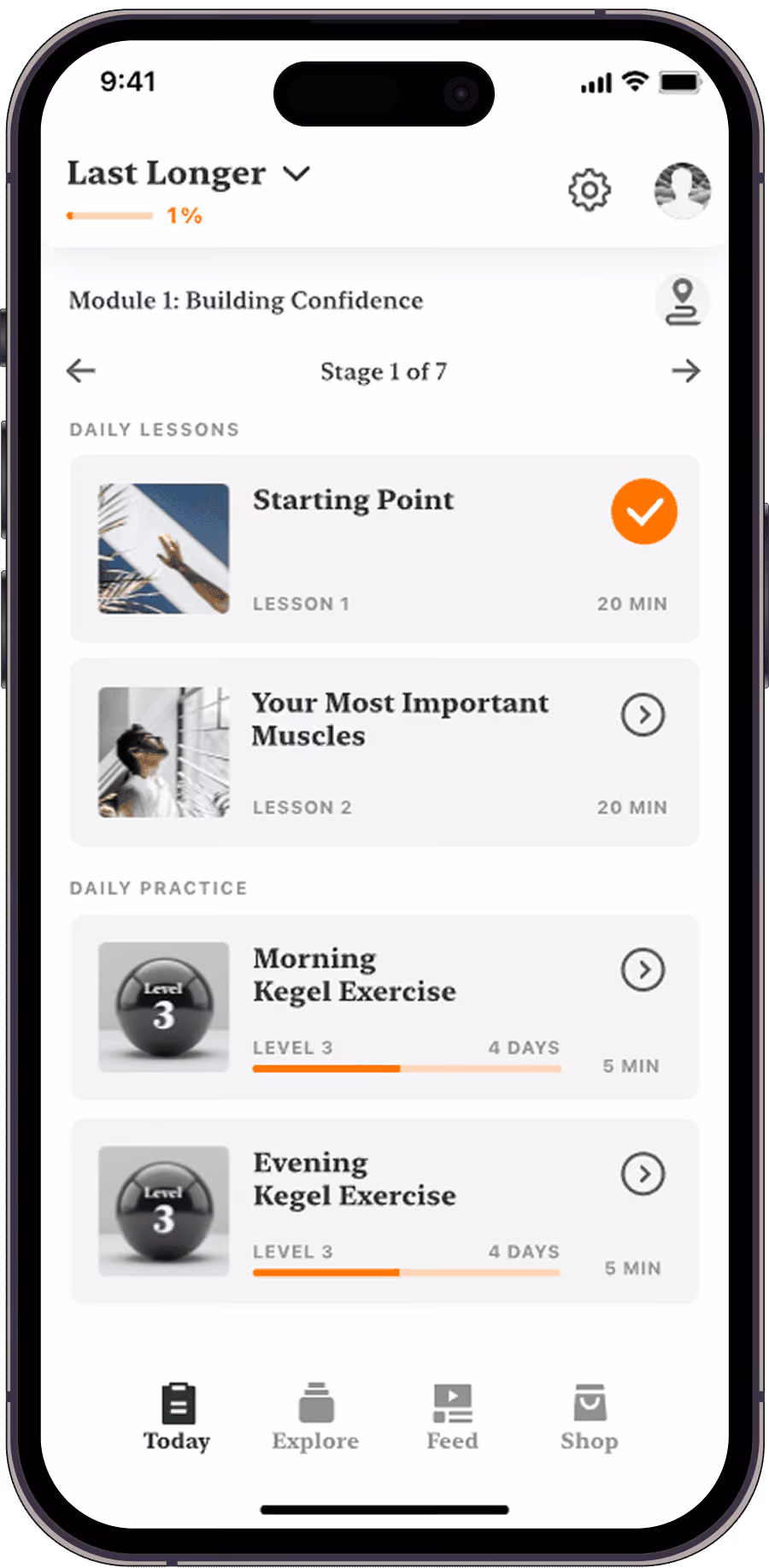The Coach app: today’s plan in the Keep It Hard program.