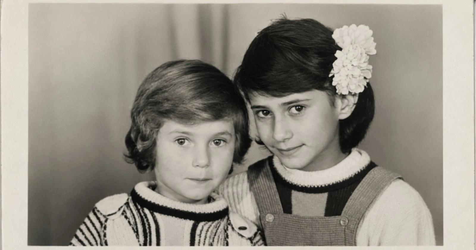 др Едиола Пренди, чернобяла снимка с брат си като деца