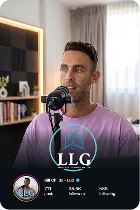 Bill Childs, mortgage broker at Limitless Lending Group and Mober client, recording podcast content