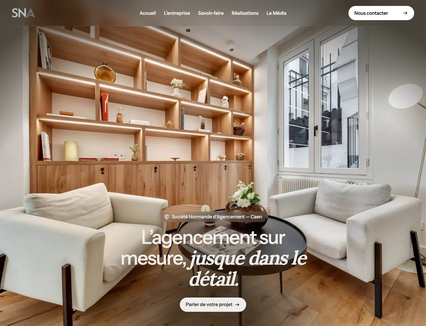 Aperçu du nouveau site SNA : agencement sur mesure