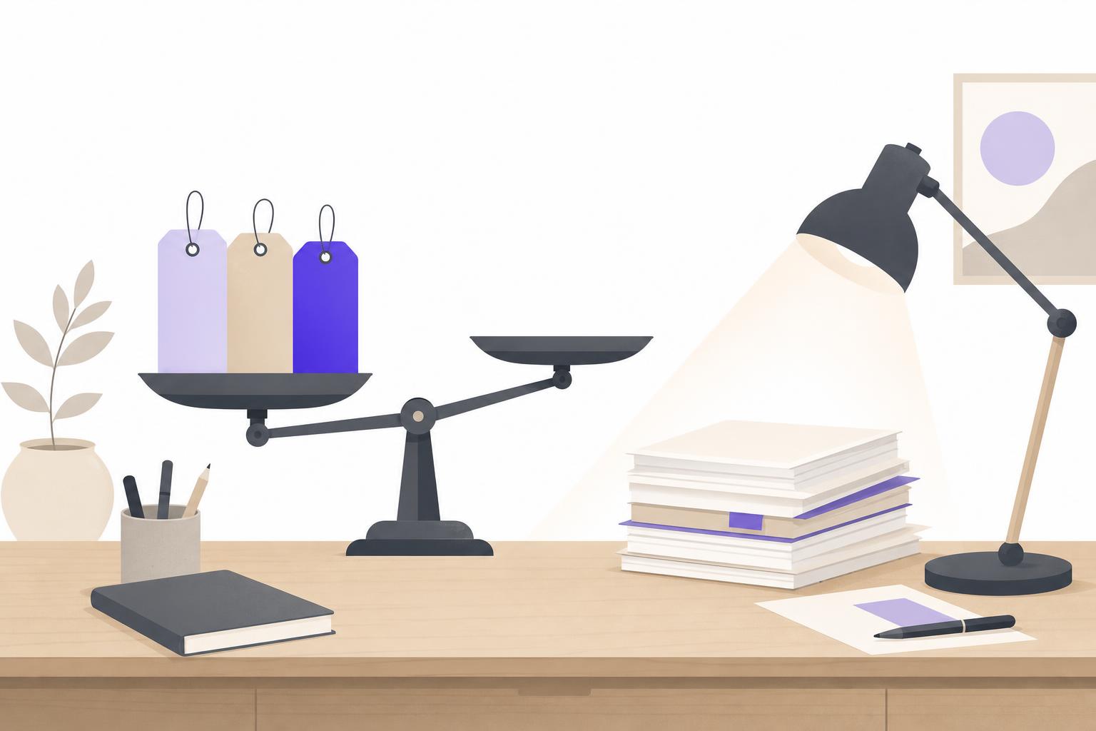 Illustration editoriale — Prix de ChatGPT, Perplexity Pro et Gemini pour une PME début 2026 : ce que coûtent vraiment les abonnements IA et lesquels servent à être visible