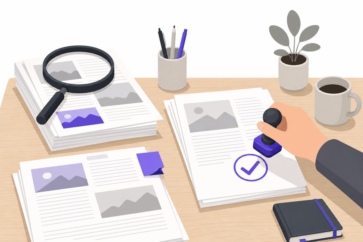 Illustration editoriale — Contenu généré par IA et Google en 2026 : est-ce autorisé, pénalisé, et ce qu’une PME a le droit de publier