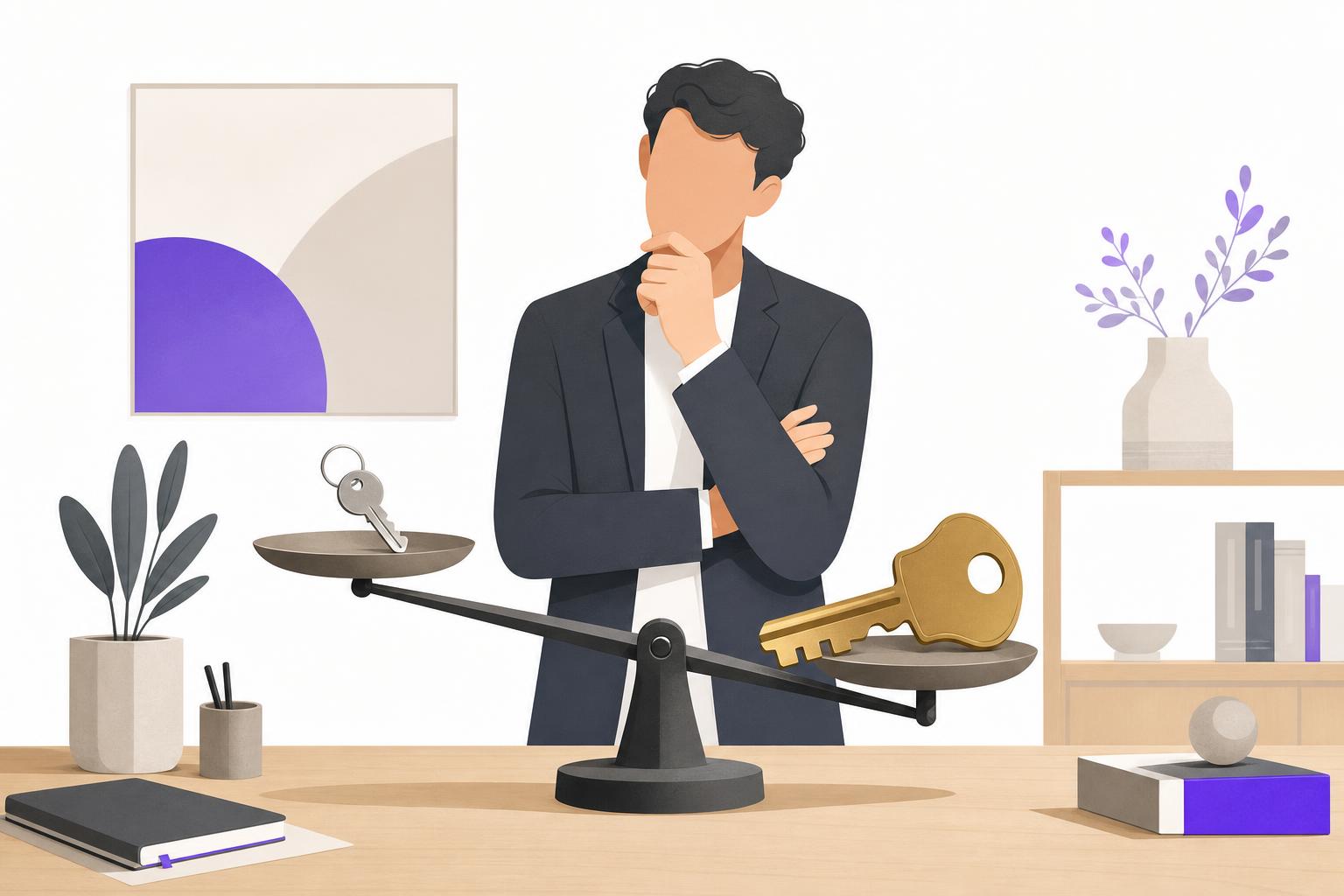 Illustration editoriale — Agent IA gratuit ou système sur mesure : ce que chaque option fait vraiment pour une PME