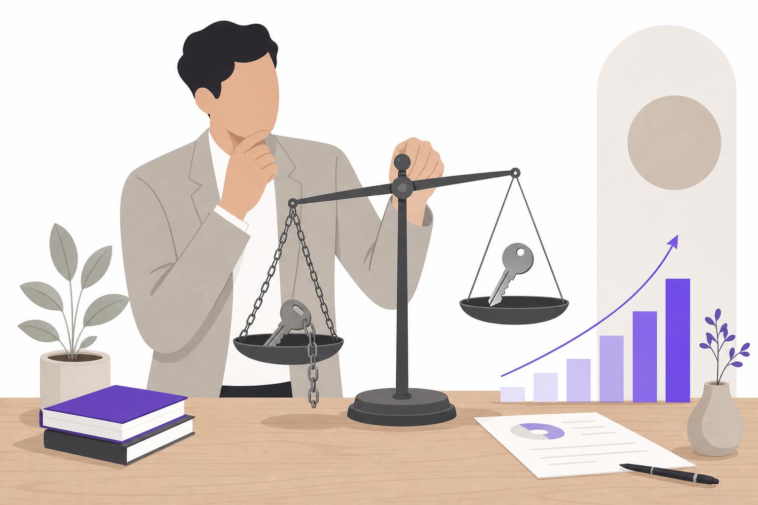 Illustration editoriale — Agence SEO ou système possédé : ce que chaque option coûte vraiment à un cabinet d’expertise ou de conseil (S2)