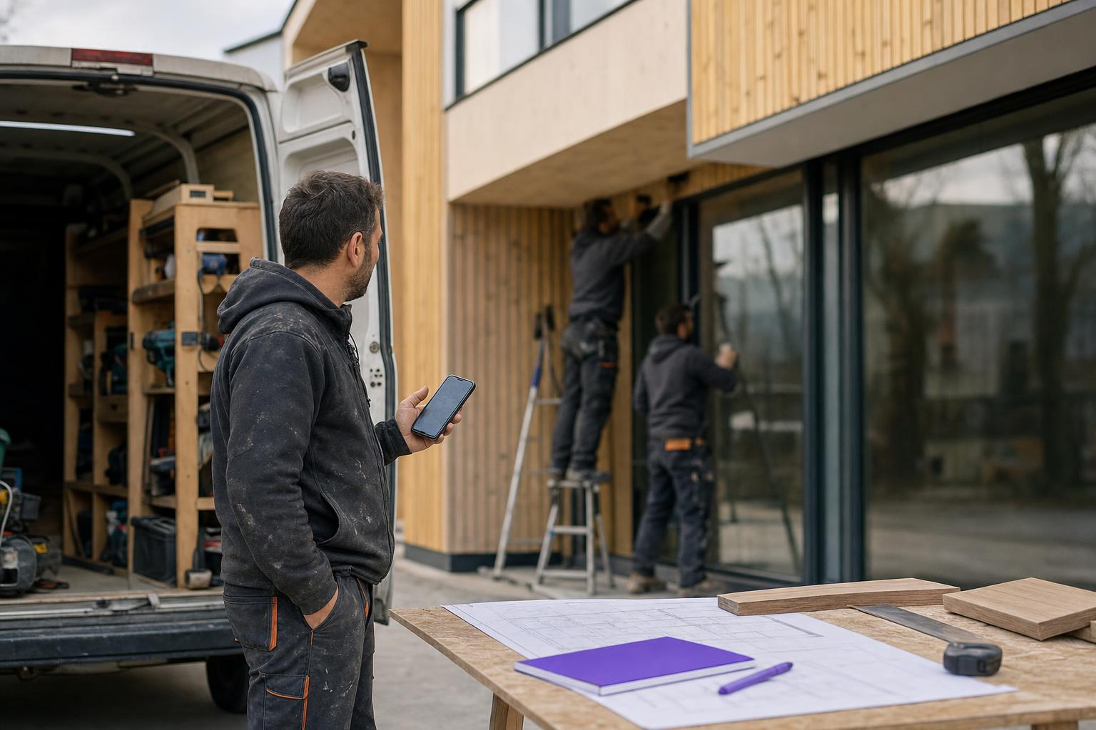 Illustration editoriale — SEO local ou national : que choisir pour un artisan du BTP ou de l'agencement (S1) qui veut des chantiers près de chez lui