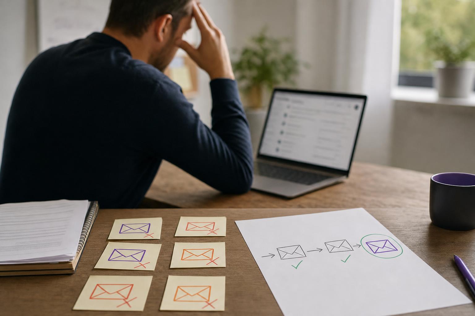 Illustration editoriale — Relance client automatisée : les erreurs qui font fuir vos prospects (et comment les corriger)