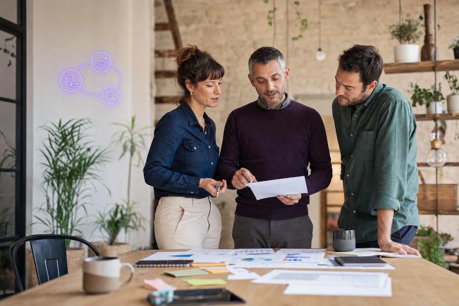 Illustration editoriale — Prix d'un référencement Google pour une PME en 2026 : les vraies fourchettes (agence, freelance, salarié) et comment décider